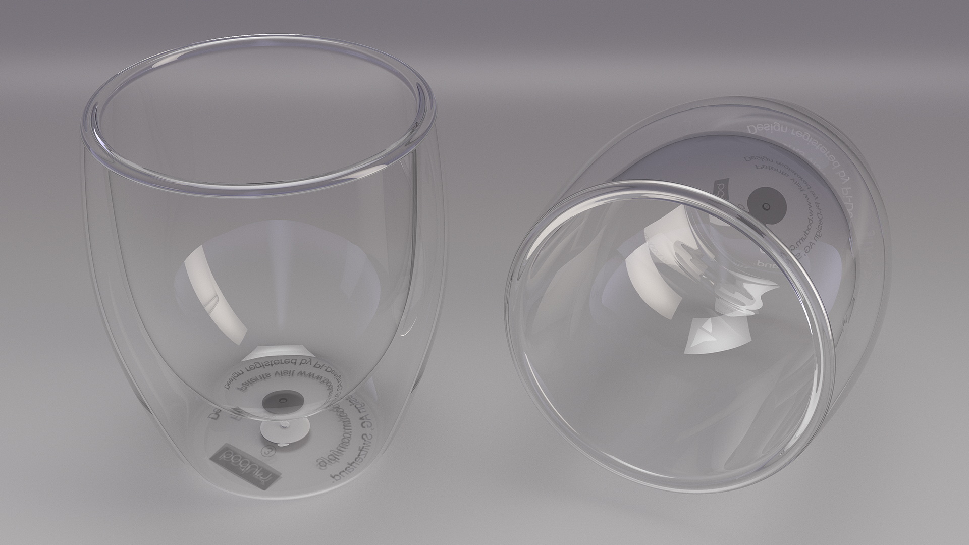 3D Double Glass Cup Bodum Empty model