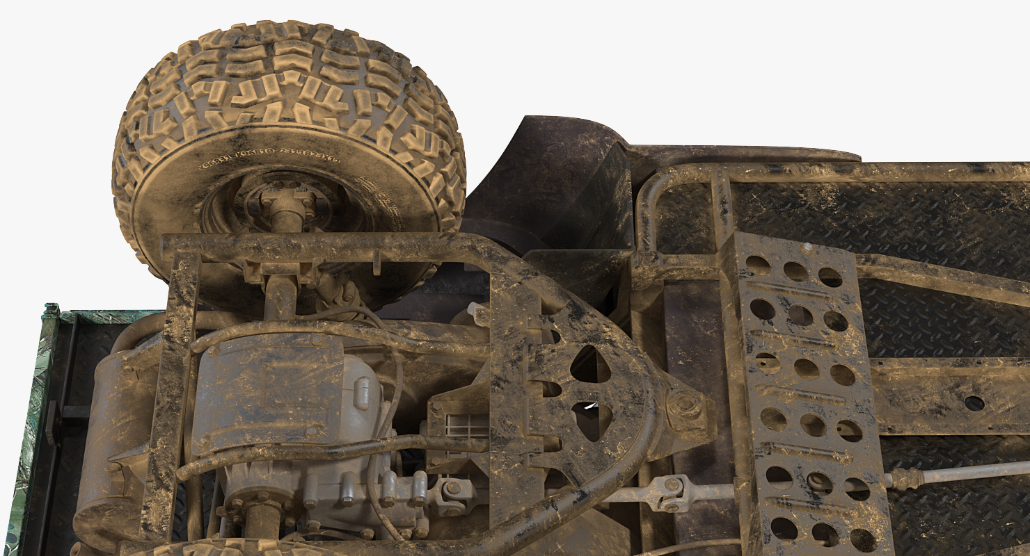 Utility Vehicle 4x4 Camo Dirty Rigged 3D