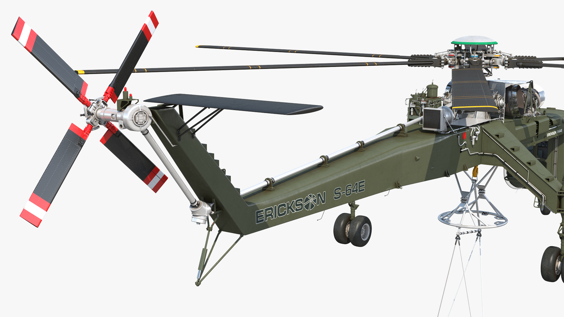 3D Heavy Lift Helicopter Sikorsky S-64 Skycrane Rigged