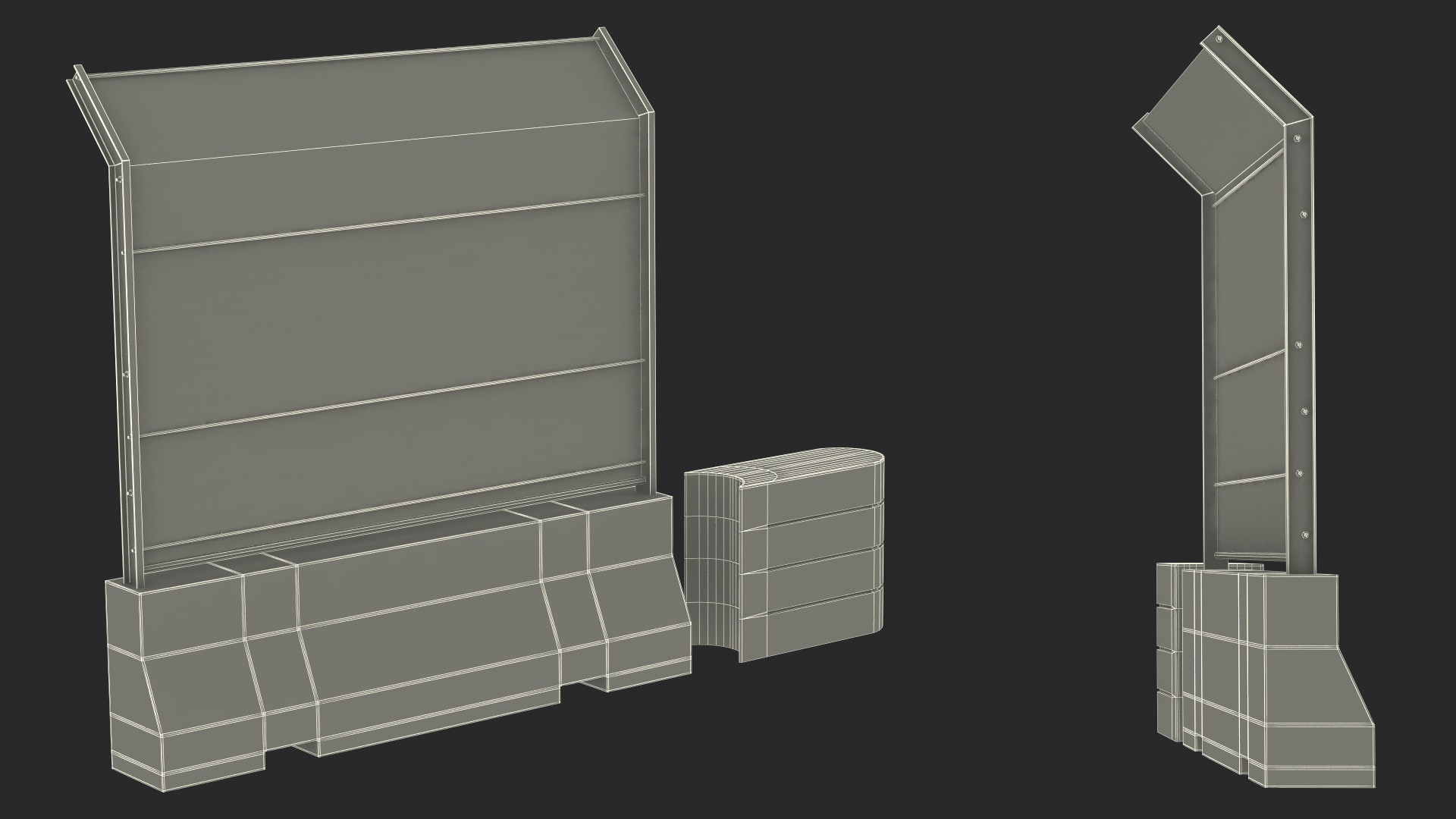 3D Pit Wall Barrier Roadblock