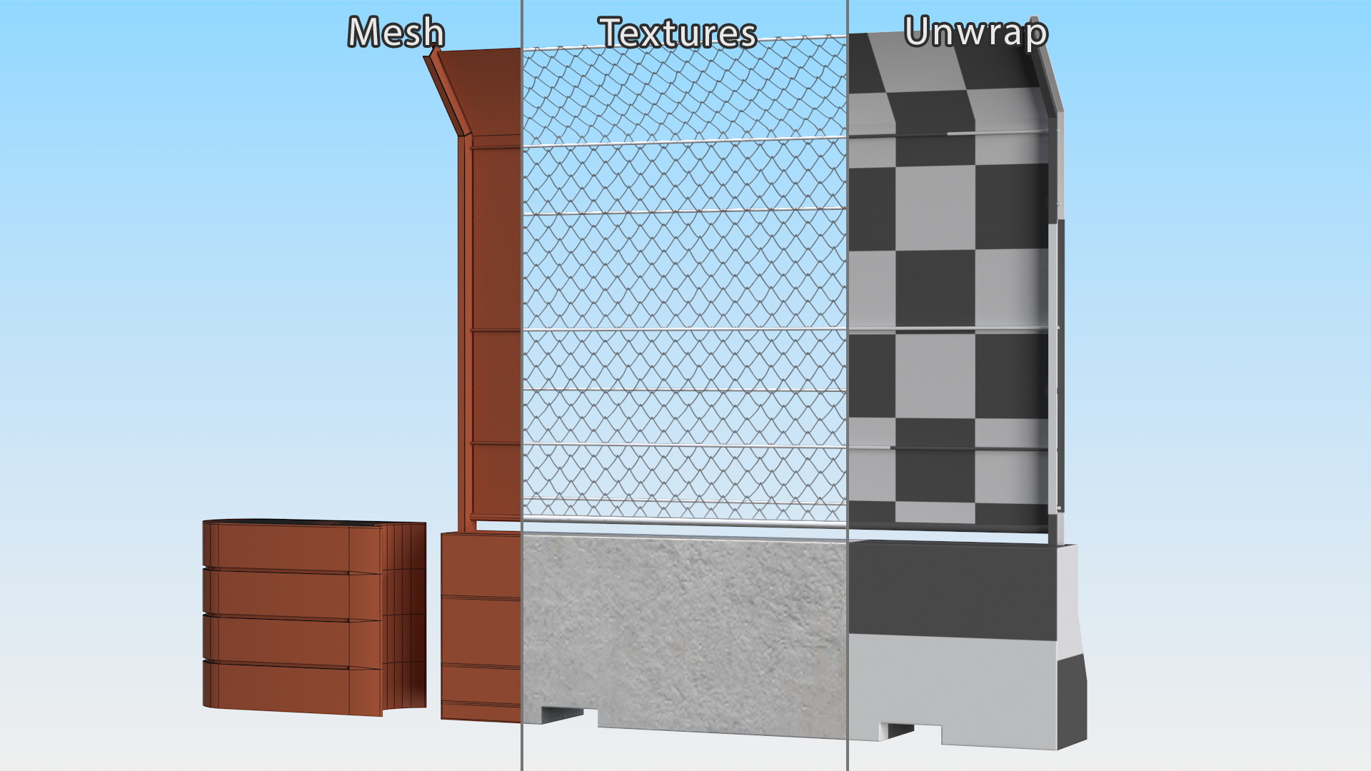 3D Pit Wall Barrier Roadblock