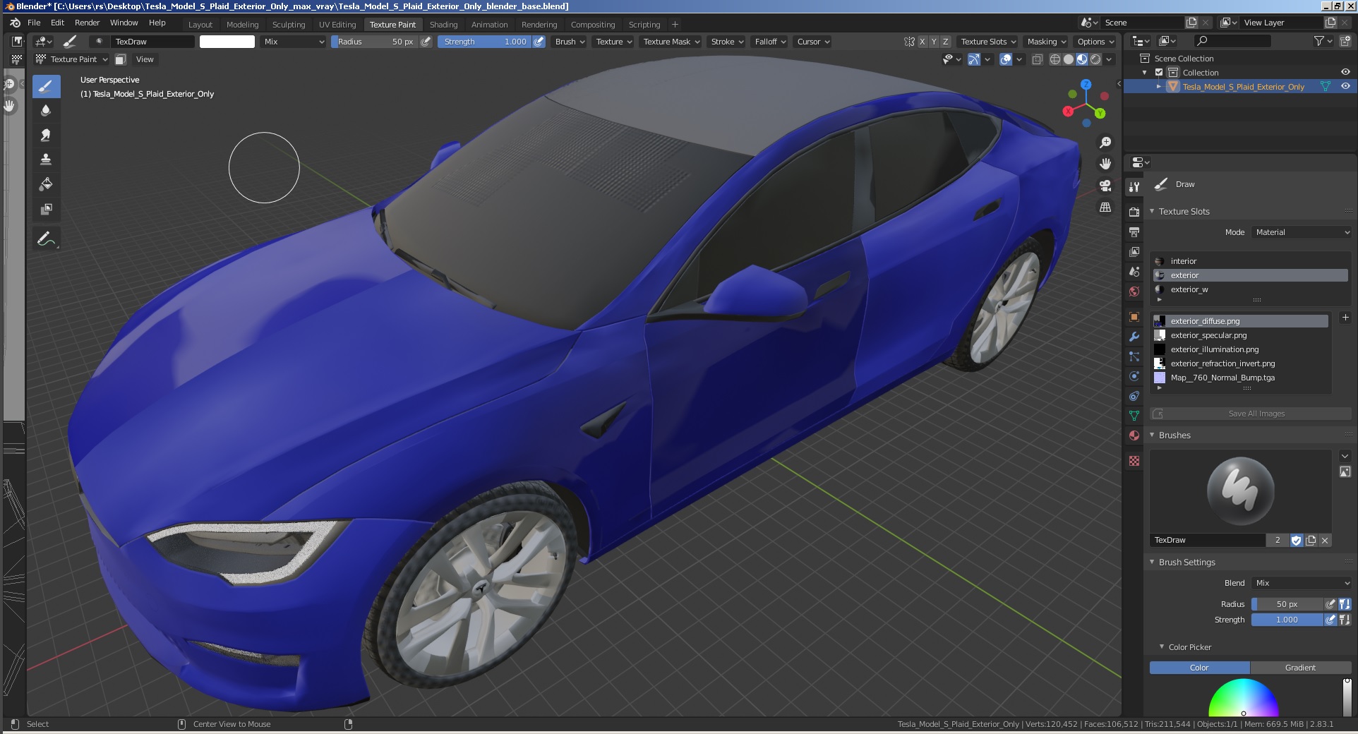 3D Tesla Model S Plaid Exterior Only model