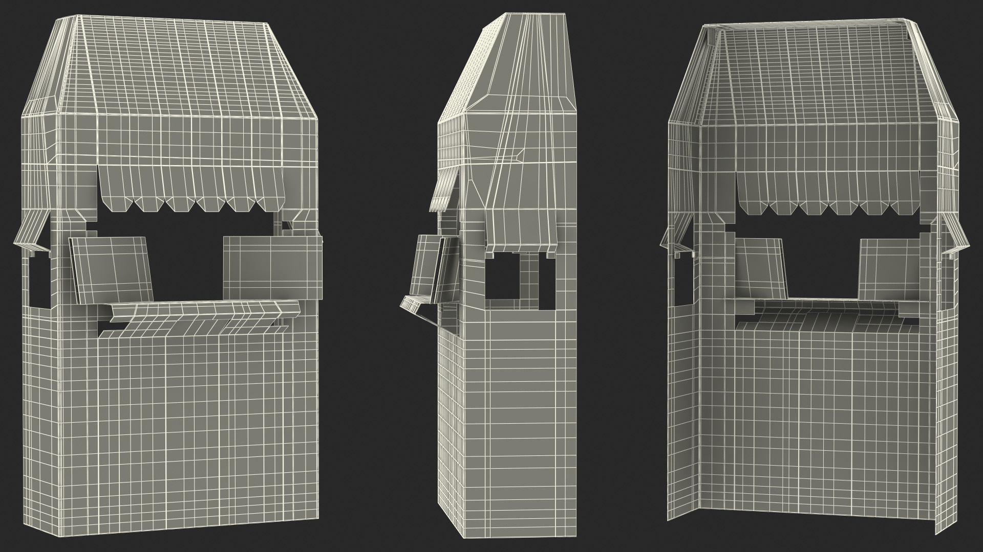 Hot Dog Booth Cardboard Stand 3D model