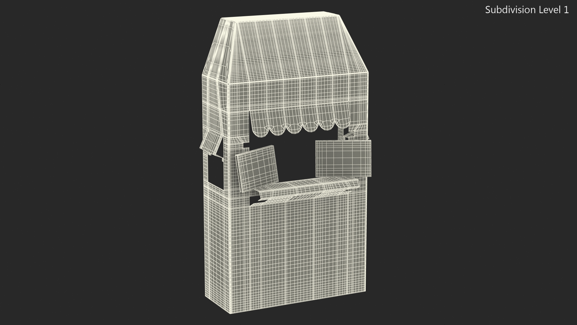 Hot Dog Booth Cardboard Stand 3D model