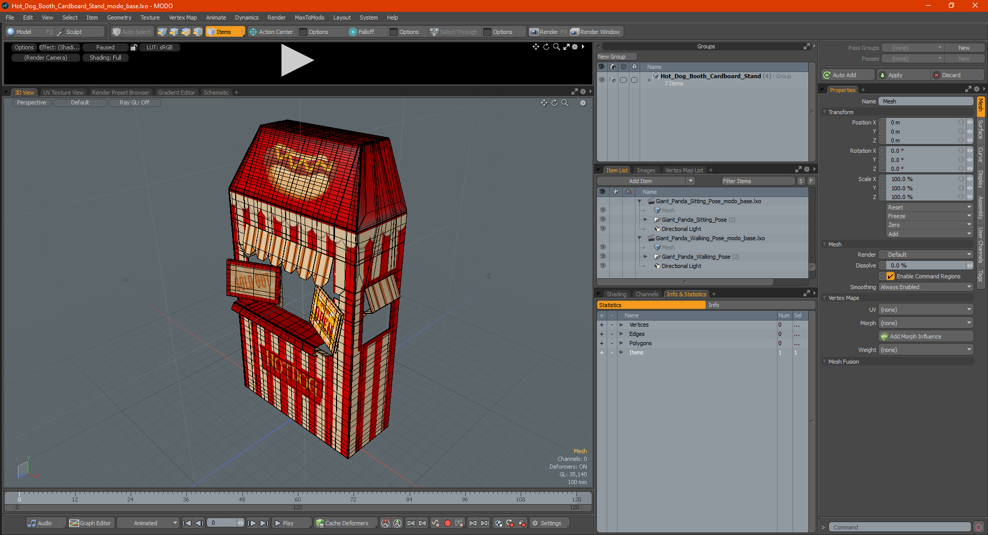 Hot Dog Booth Cardboard Stand 3D model