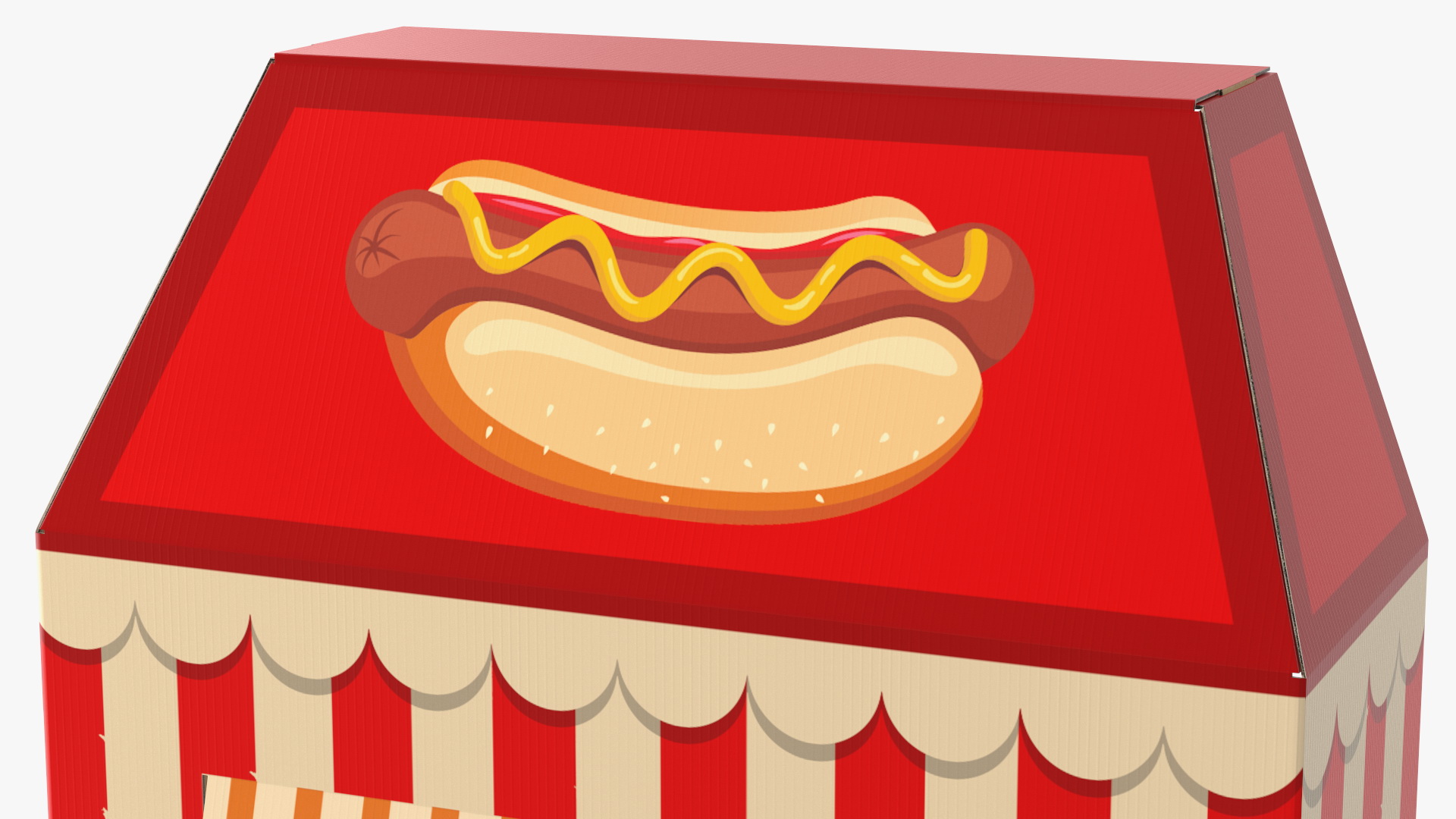 Hot Dog Booth Cardboard Stand 3D model