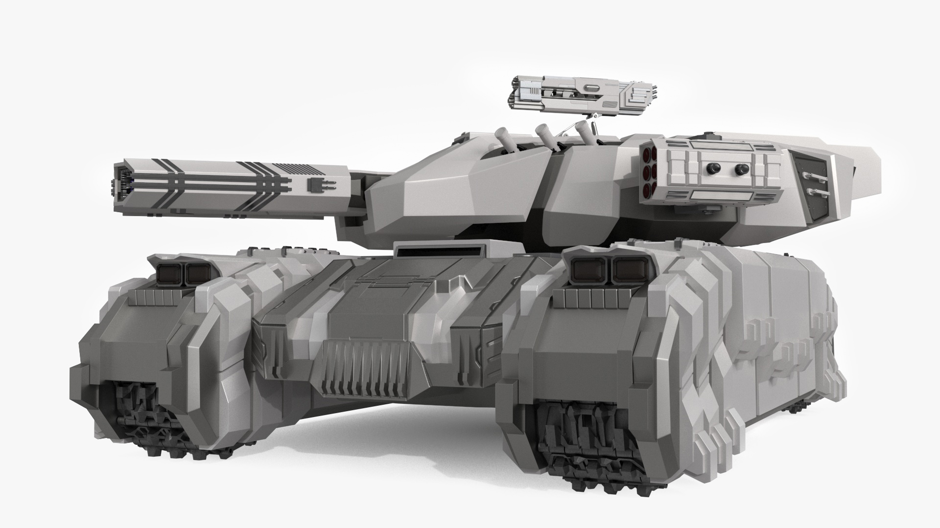 3D Fantastic Heavy Tank White Rigged model