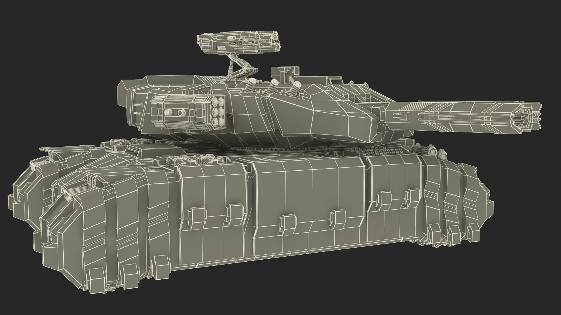 3D Fantastic Heavy Tank White Rigged model