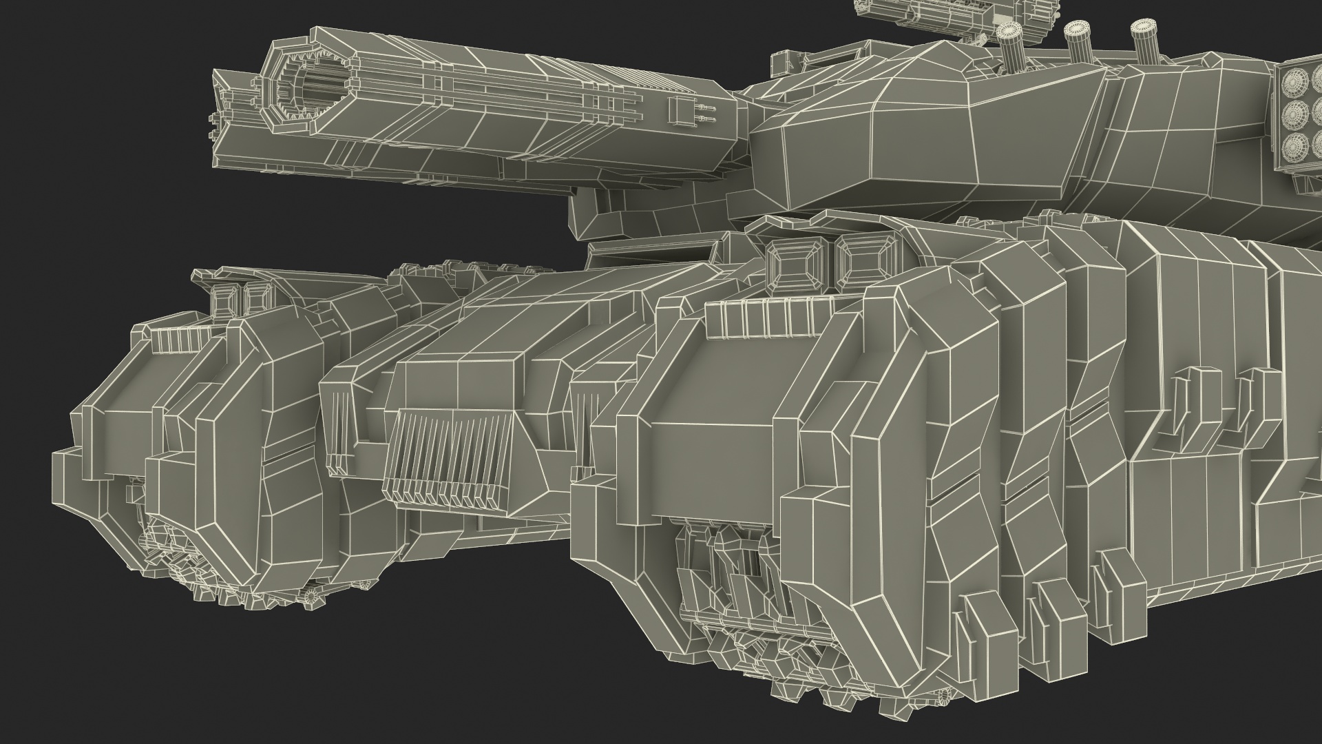 3D Fantastic Heavy Tank White Rigged model