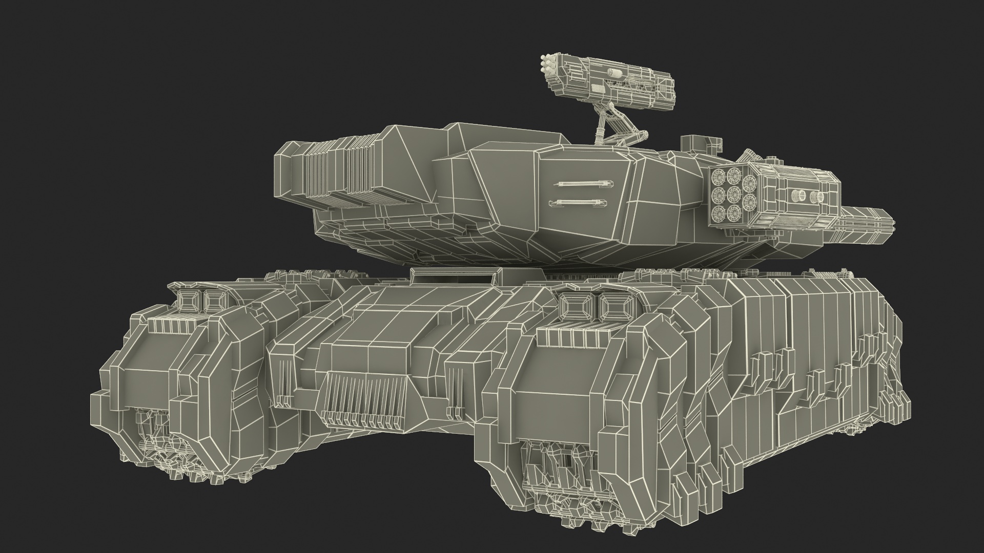 3D Fantastic Heavy Tank White Rigged model