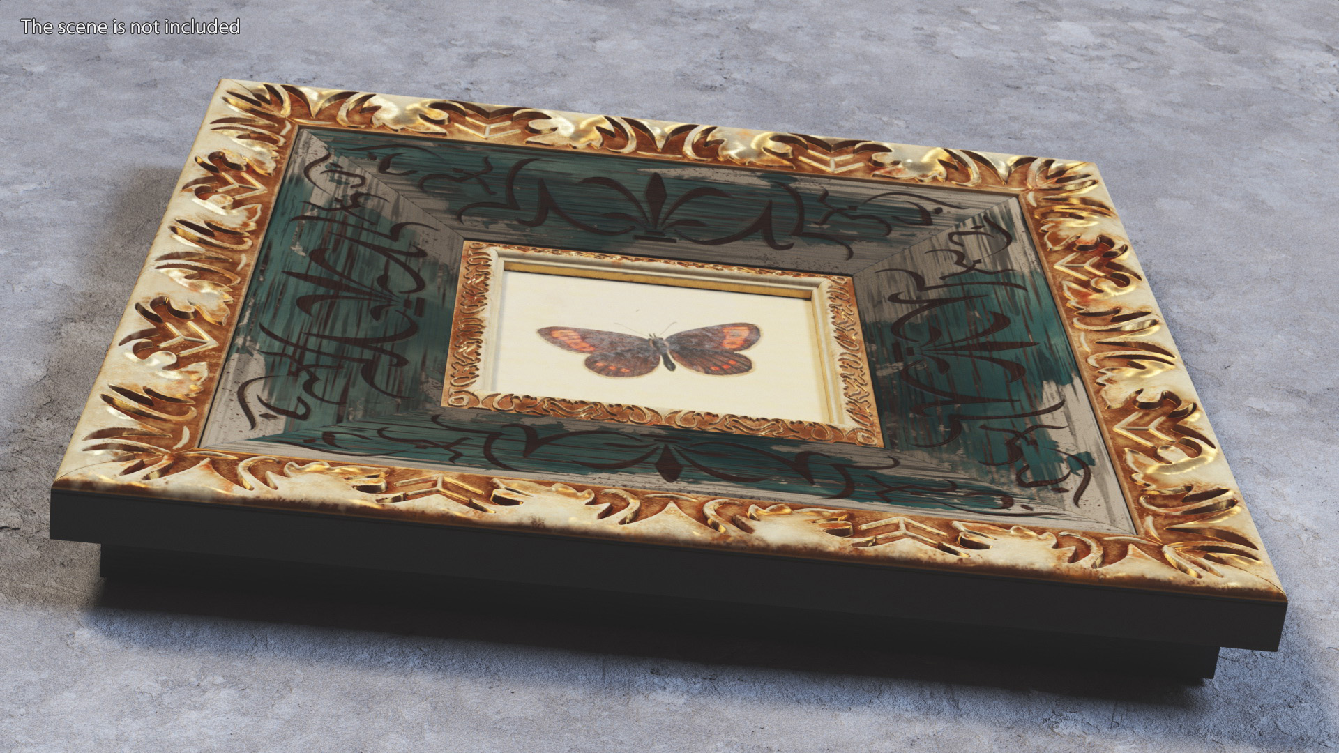 3D Ornate Picture Frame with Picture model