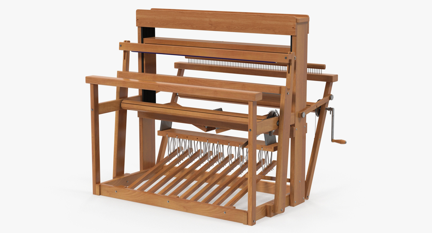 Vintage Wooden Loom 3D model