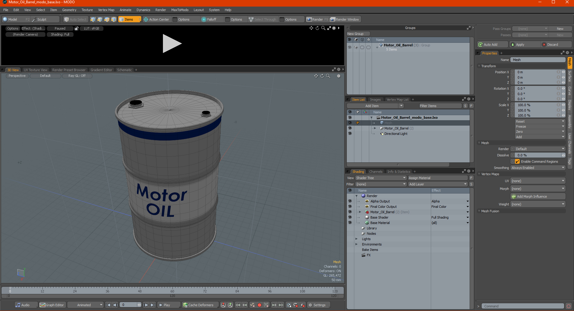 3D Motor Oil Barrel