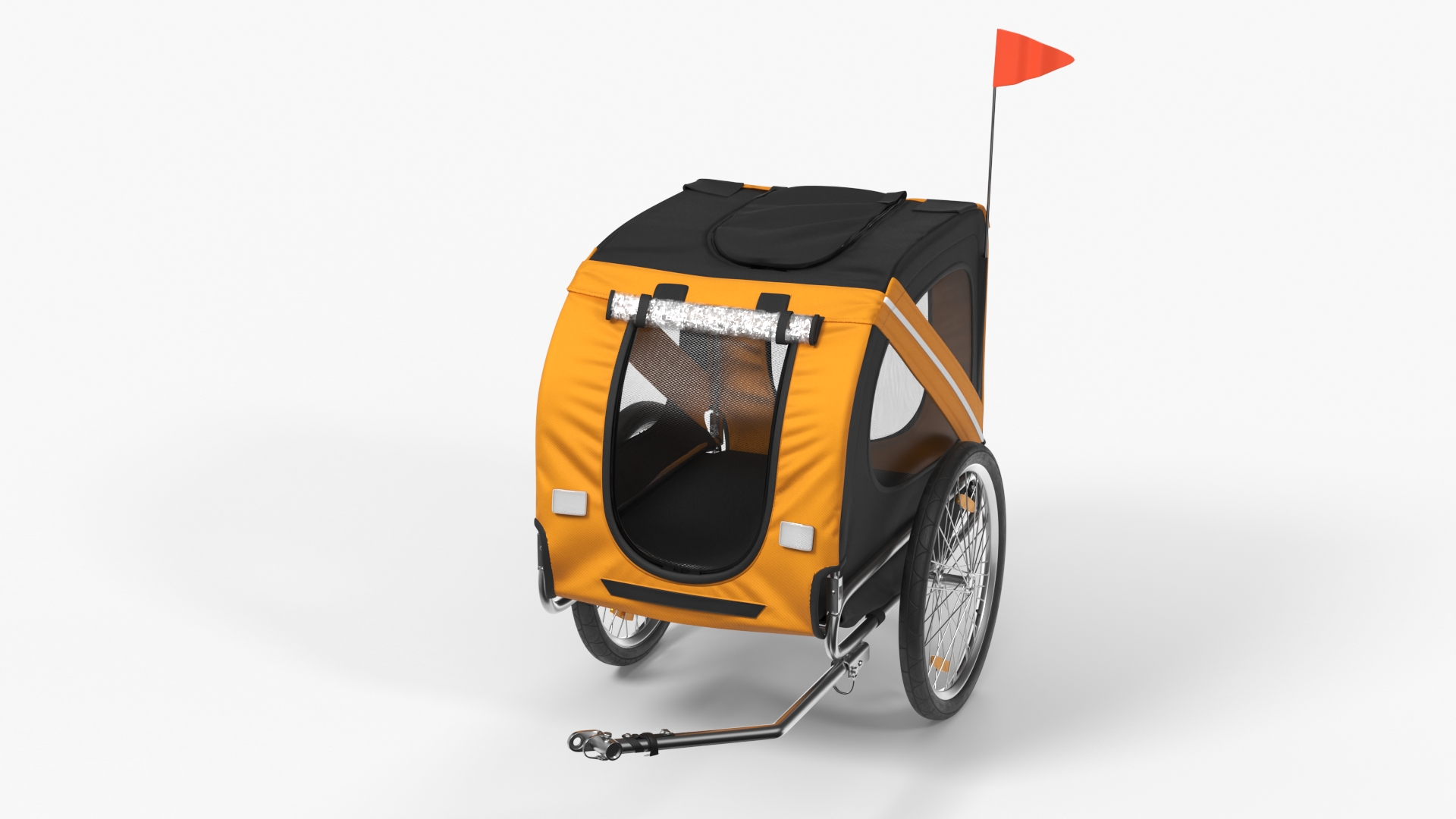 3D Pet Bike Trailer Yellow model