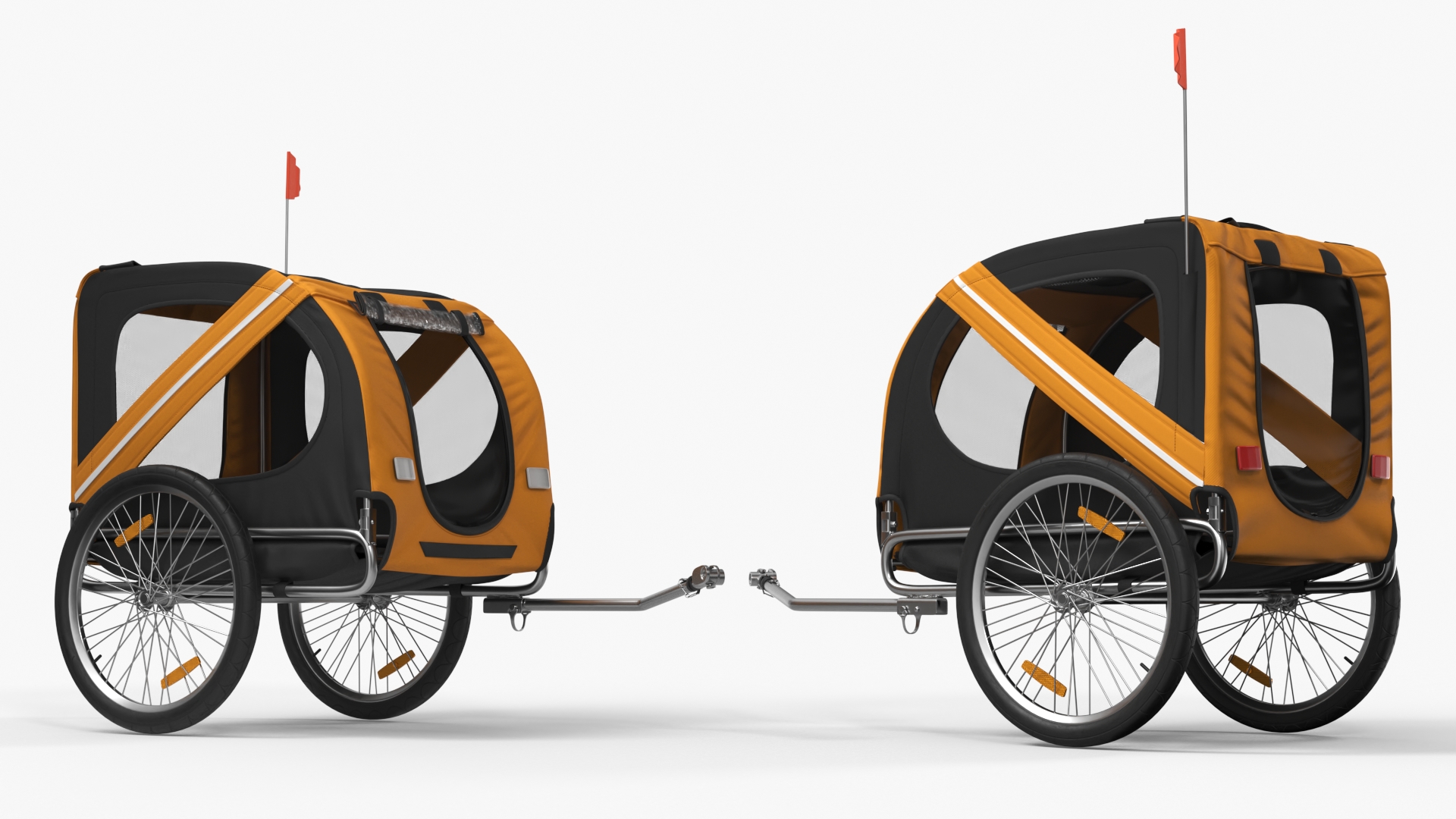 3D Pet Bike Trailer Yellow model