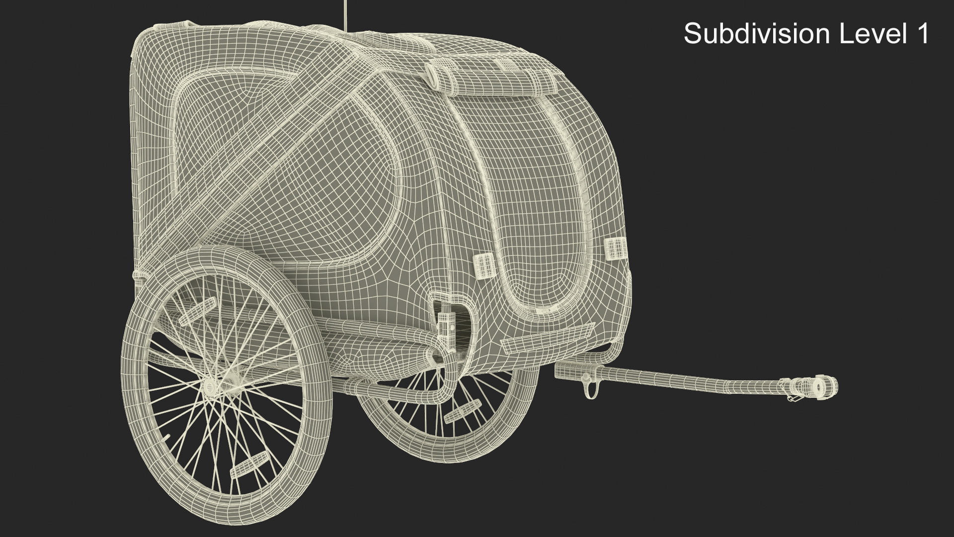 3D Pet Bike Trailer Yellow model