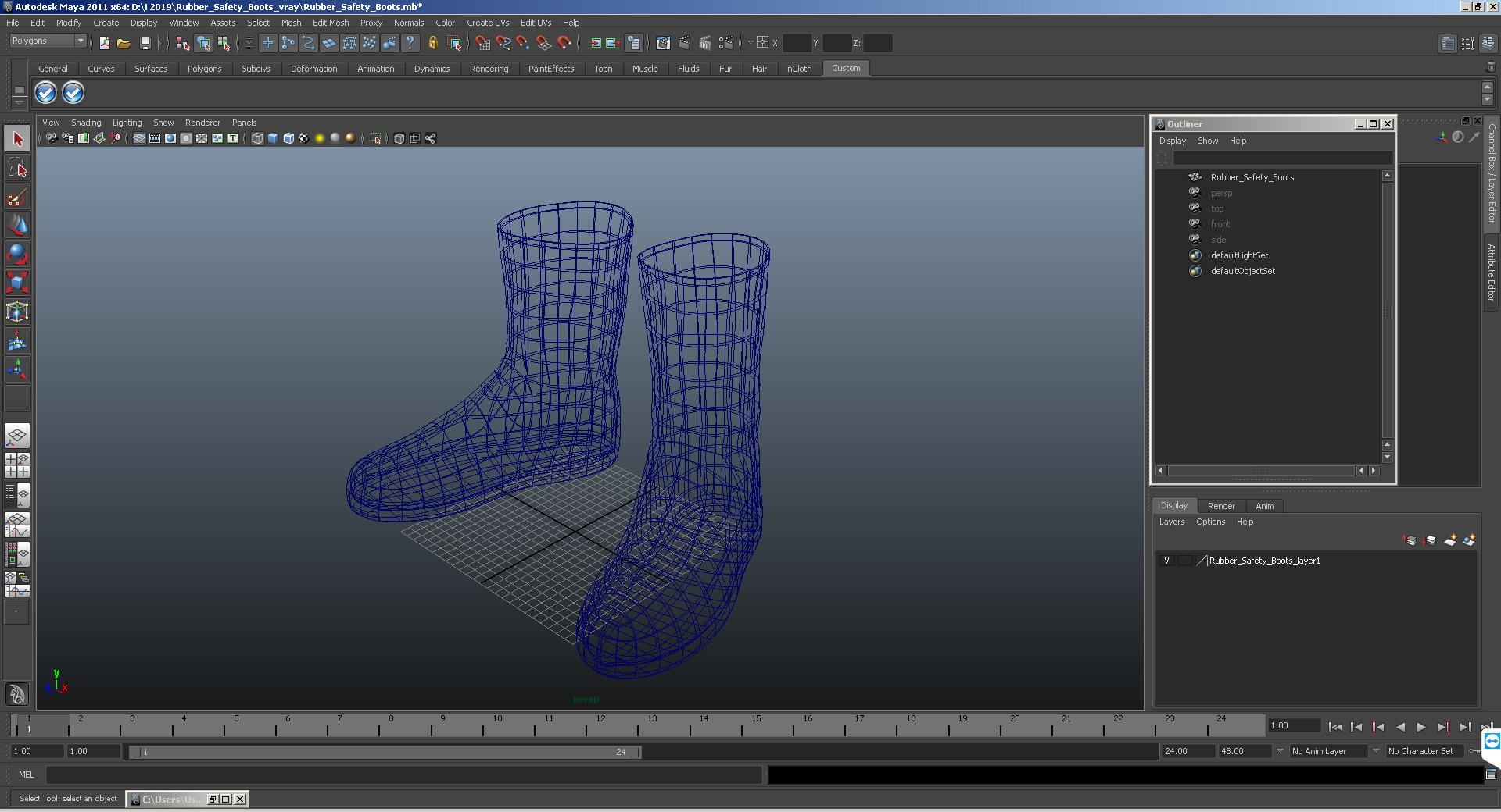 Rubber Safety Boots 3D model