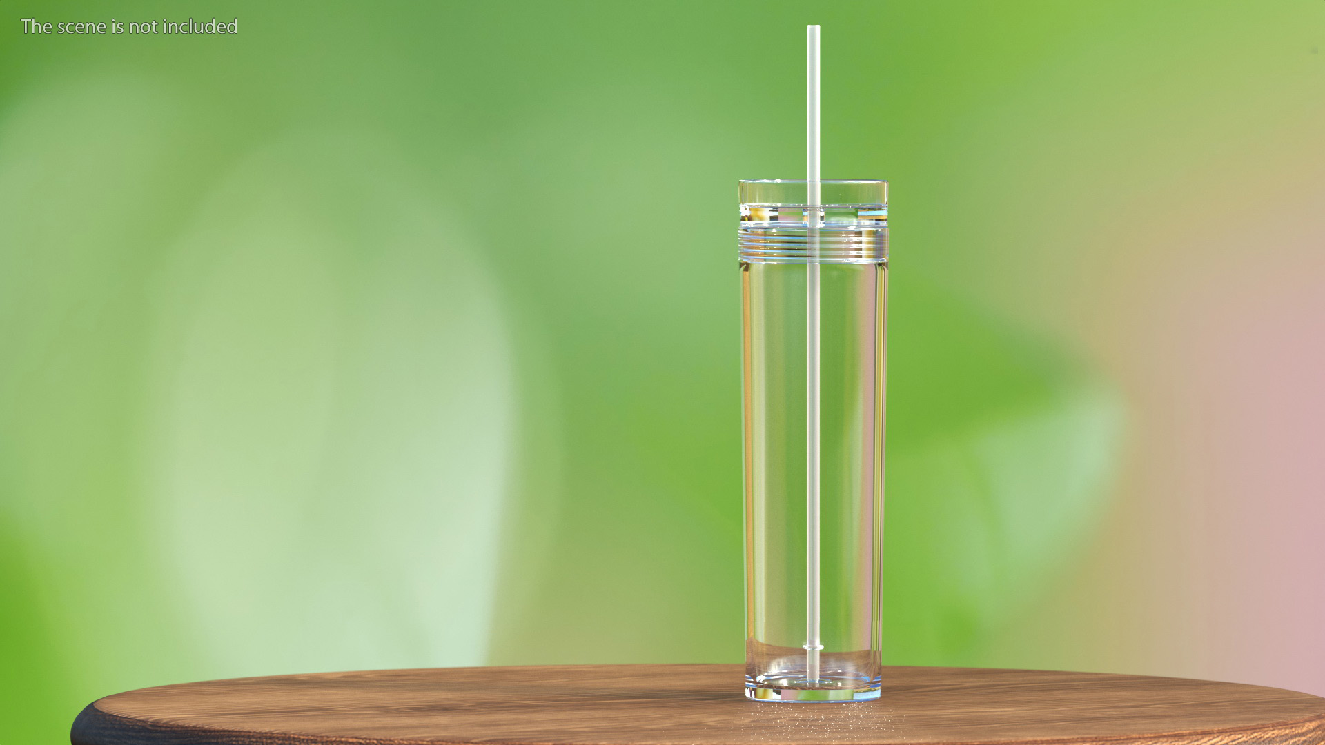 3D model Clear Acrylic Tumbler with Lid and Straw