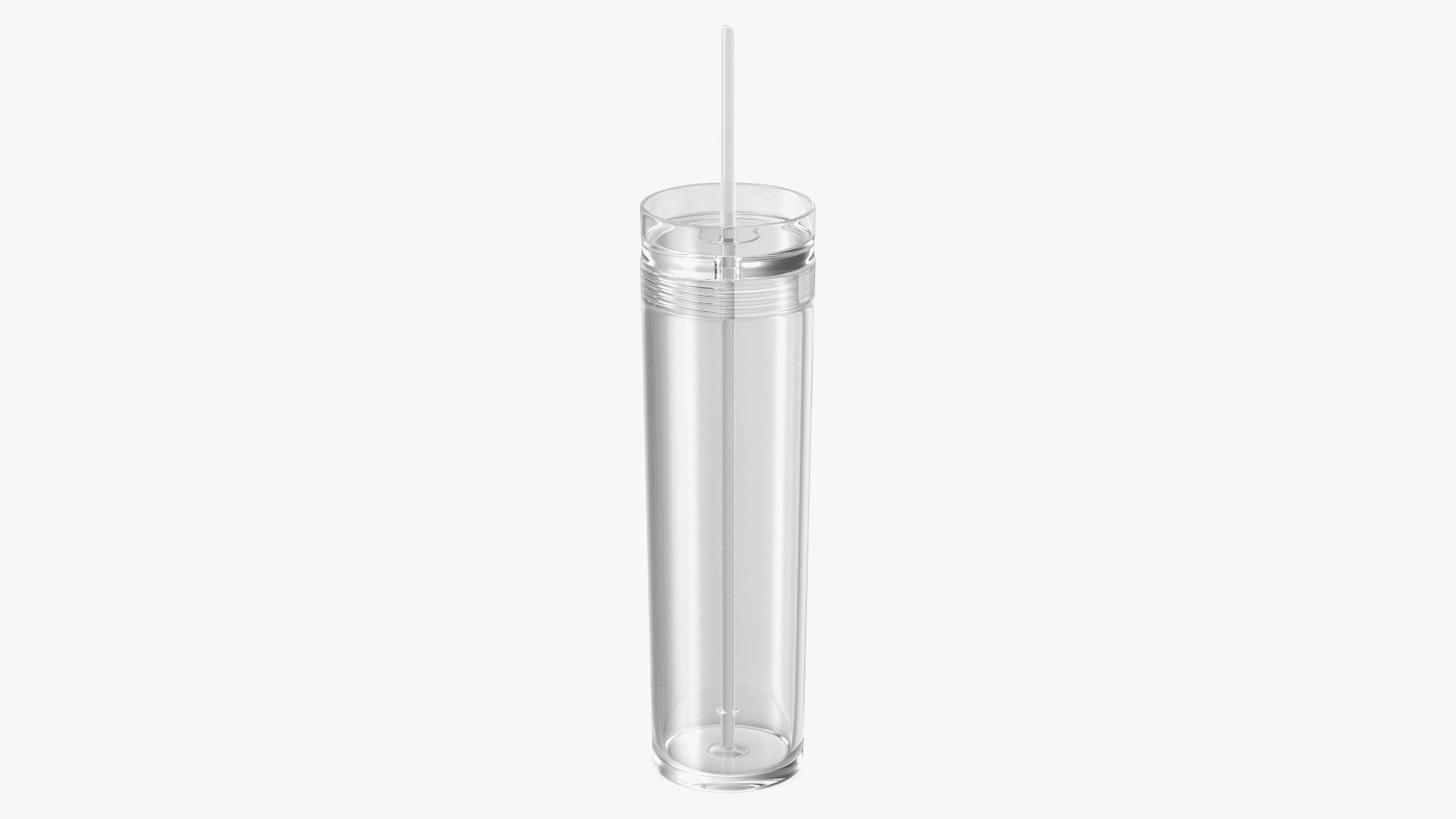 3D model Clear Acrylic Tumbler with Lid and Straw