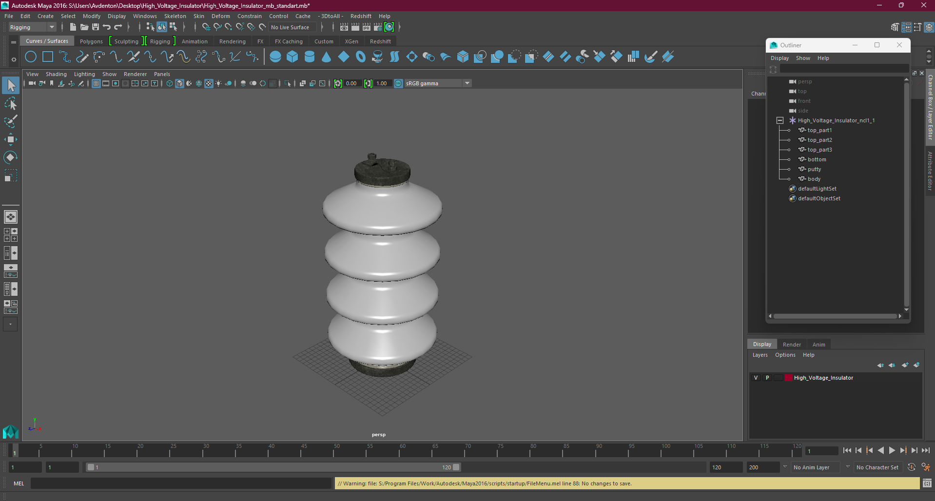 High Voltage Insulator 3D