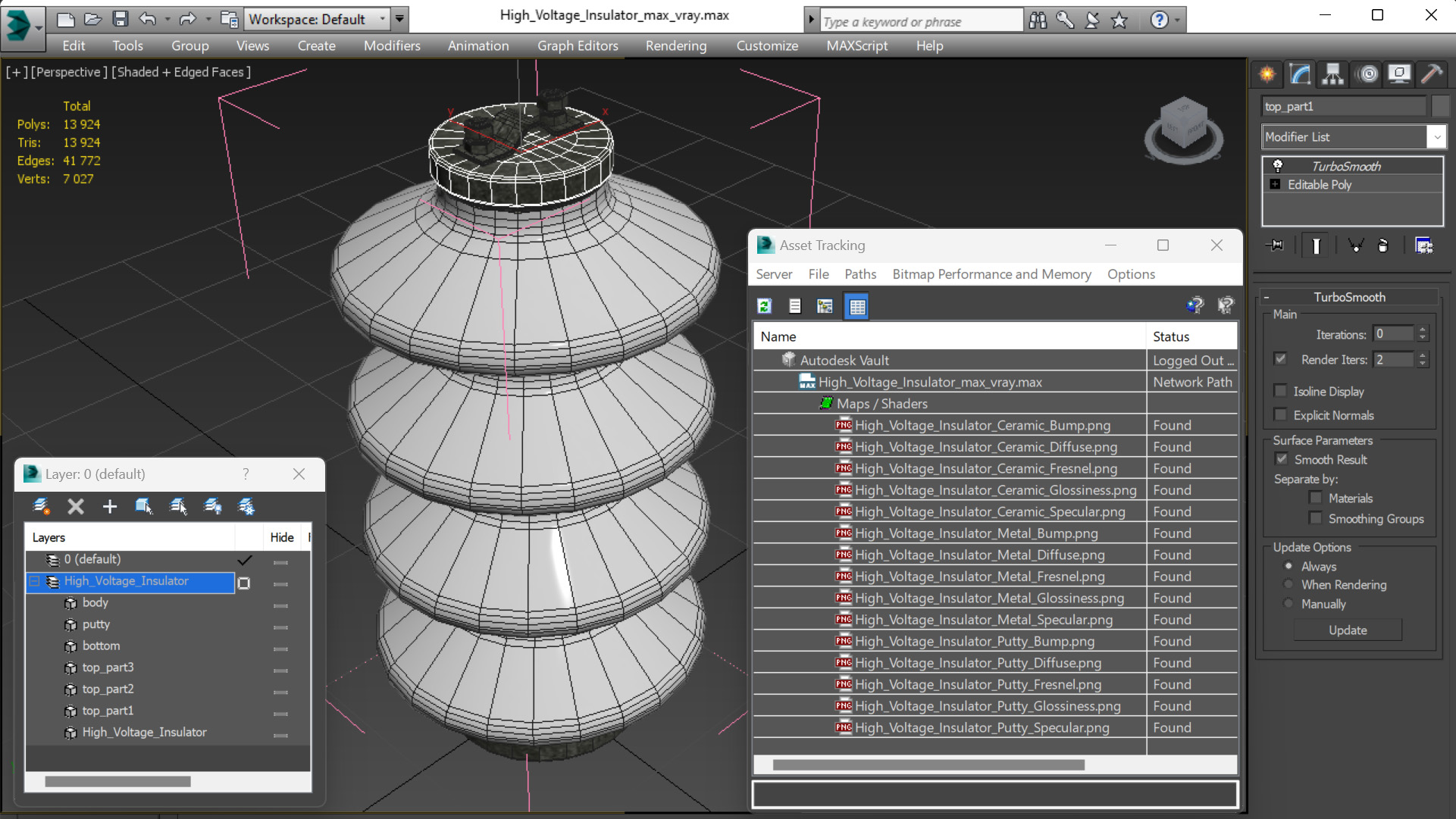 High Voltage Insulator 3D