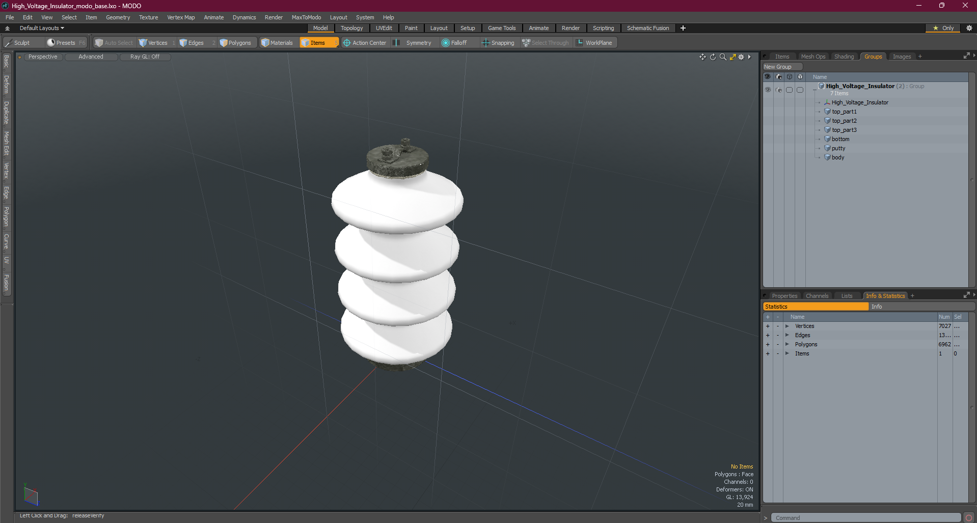 High Voltage Insulator 3D