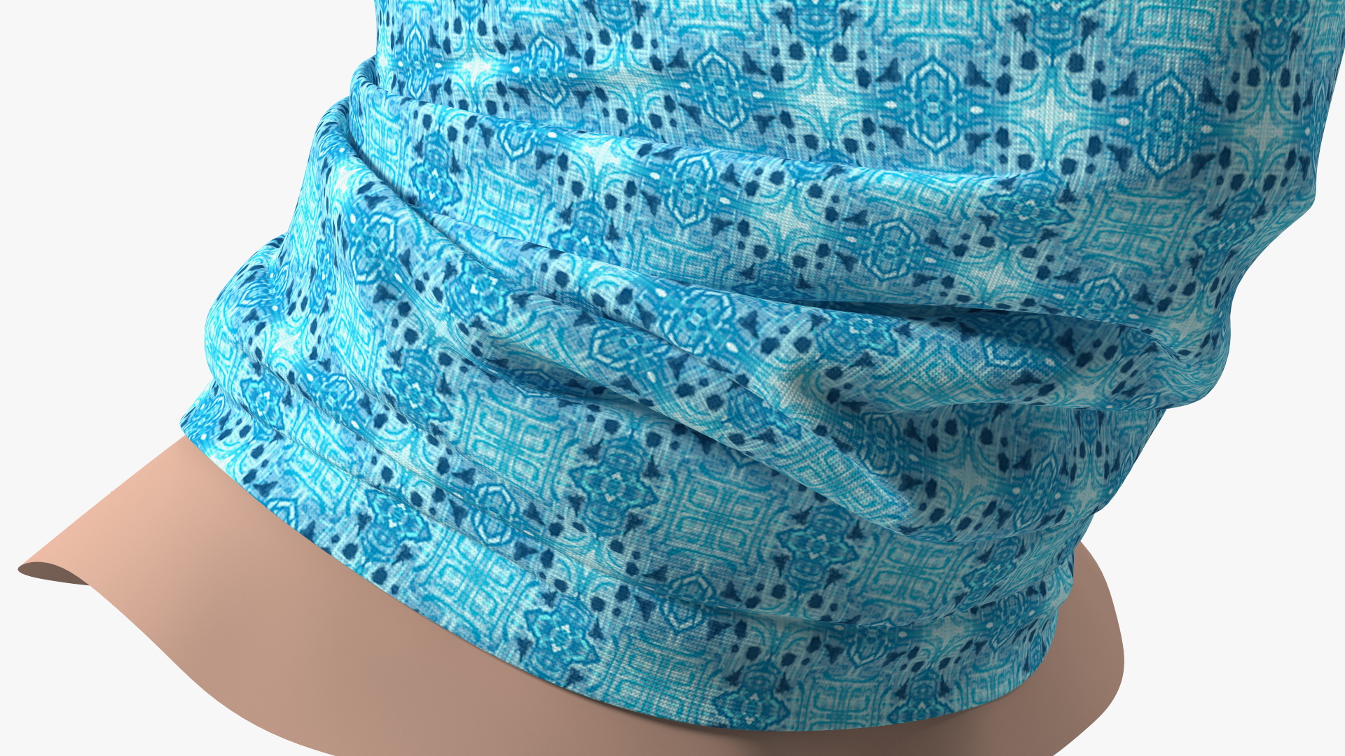 Breathable Half Face Neck Gaiter Blue 3D