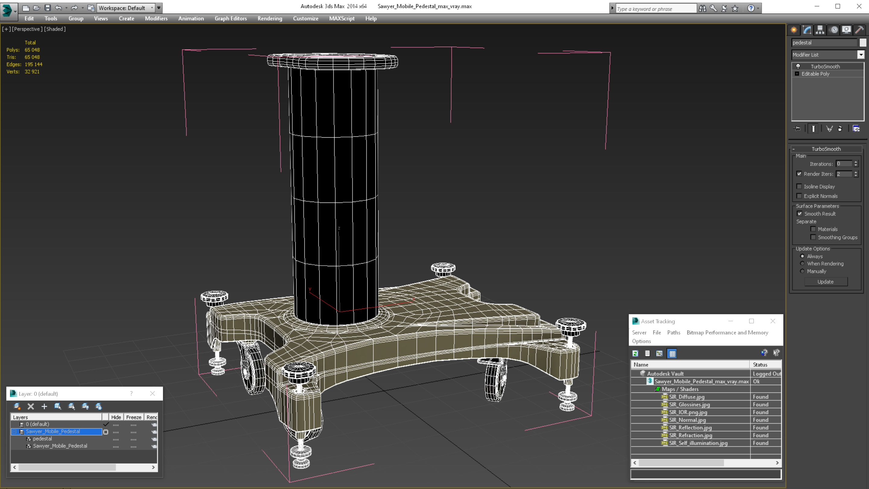 Sawyer Mobile Pedestal 3D