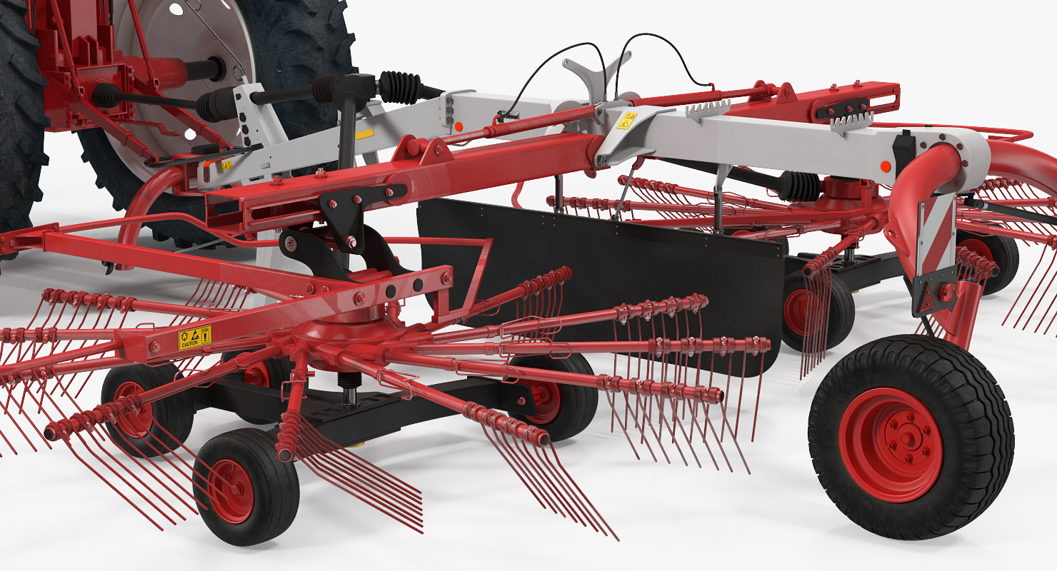 Tractor with Twin Rotary Rake Generic 3D