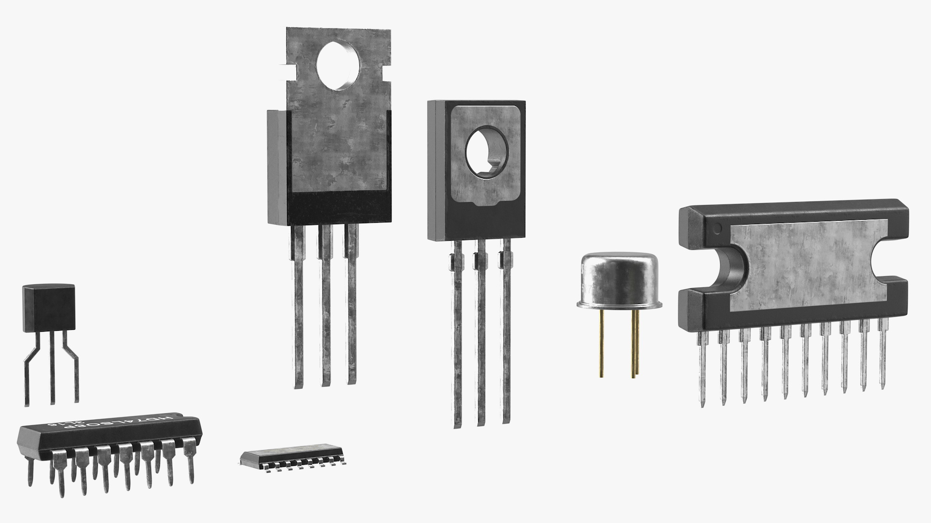 3D Active Electronics Components Set model