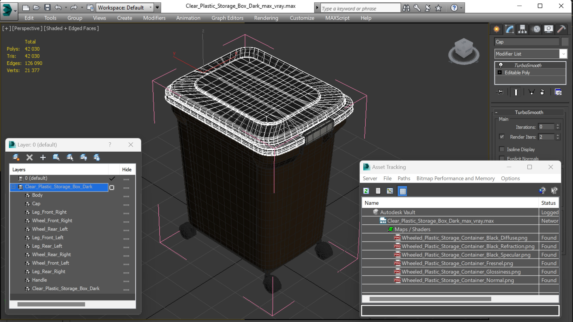 3D model Clear Plastic Storage Box Dark