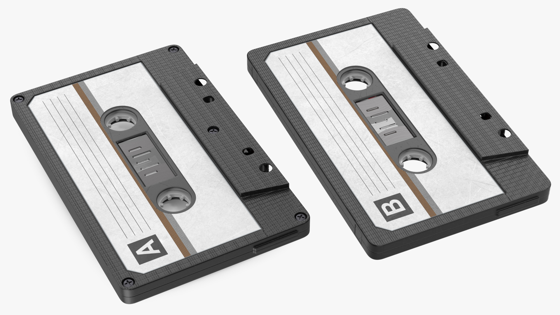 Black Cassette Tape 3D model