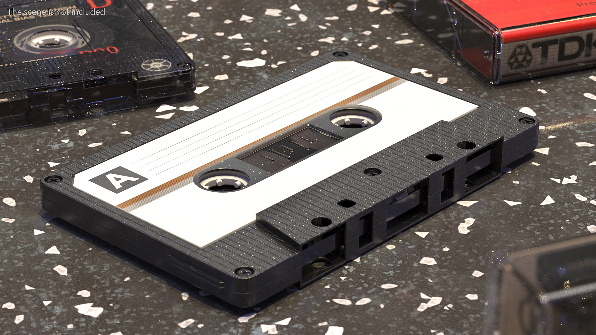 Black Cassette Tape 3D model