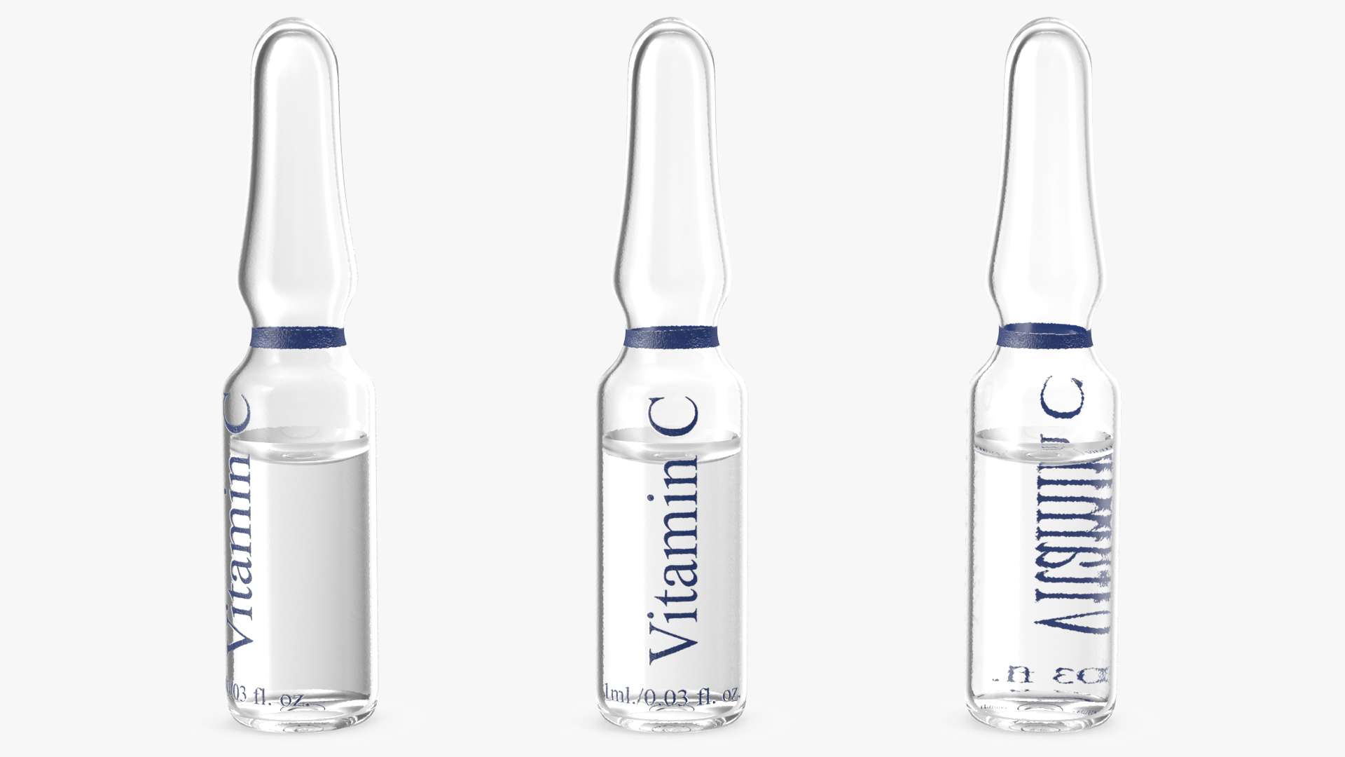 3D model Ascorbic Acid Vitamin C 1ml Ampoule