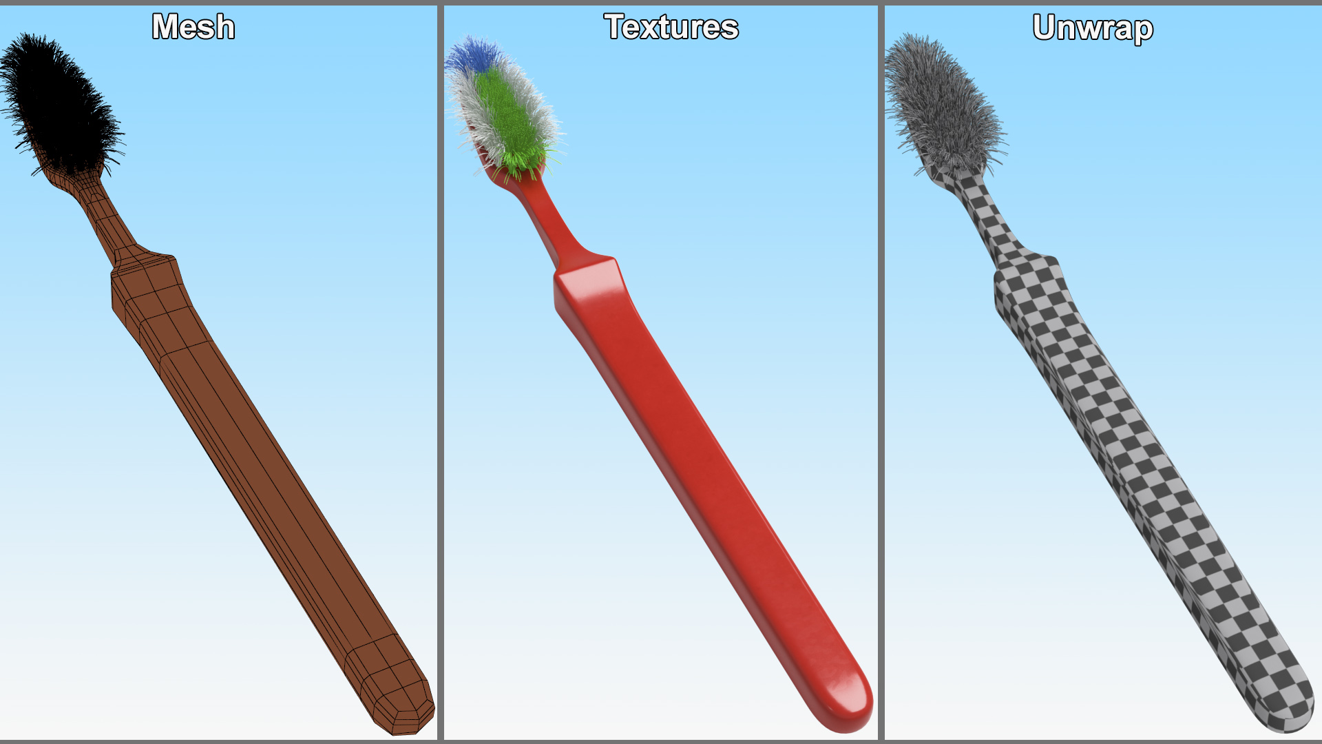 3D model Used Toothbrush