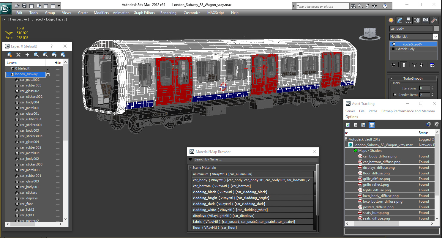 London Subway S8 Wagon 3D