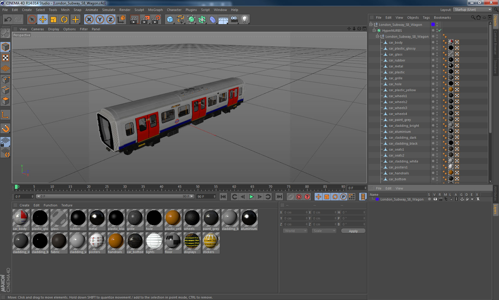 London Subway S8 Wagon 3D