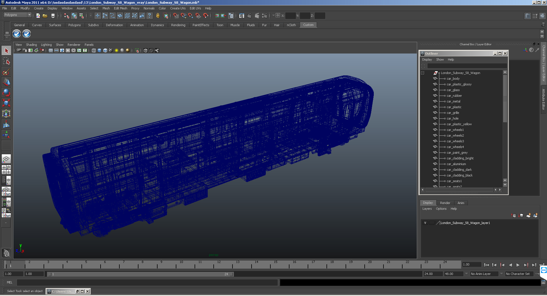 London Subway S8 Wagon 3D