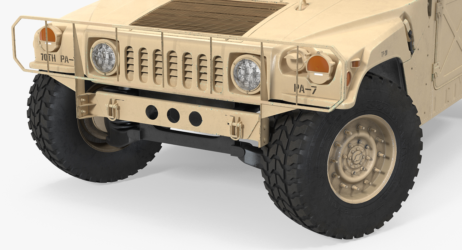 3D HMMWV M998 Simple Interior Desert model