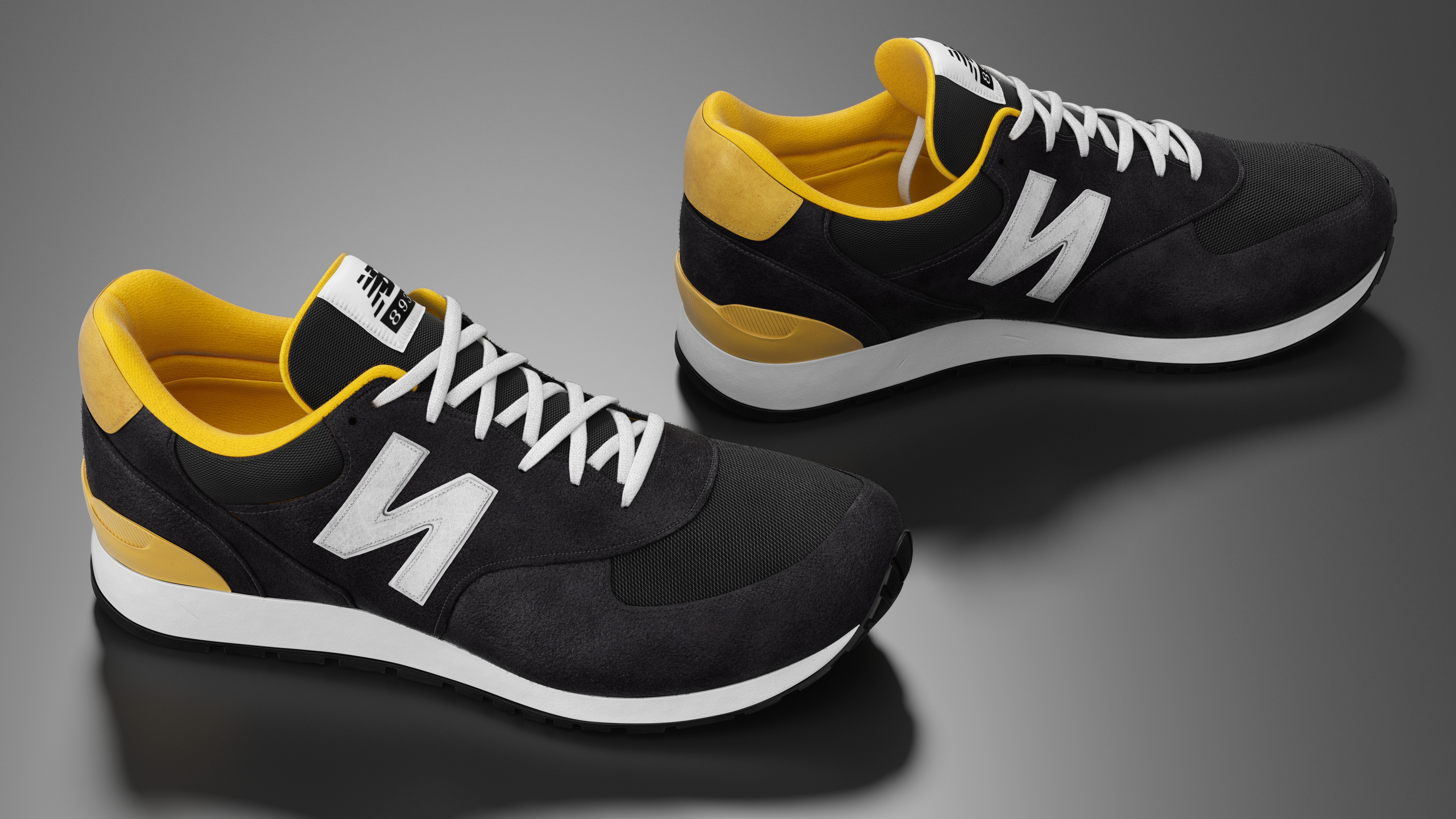 3D model New Balance Black Core Sneakers Fur