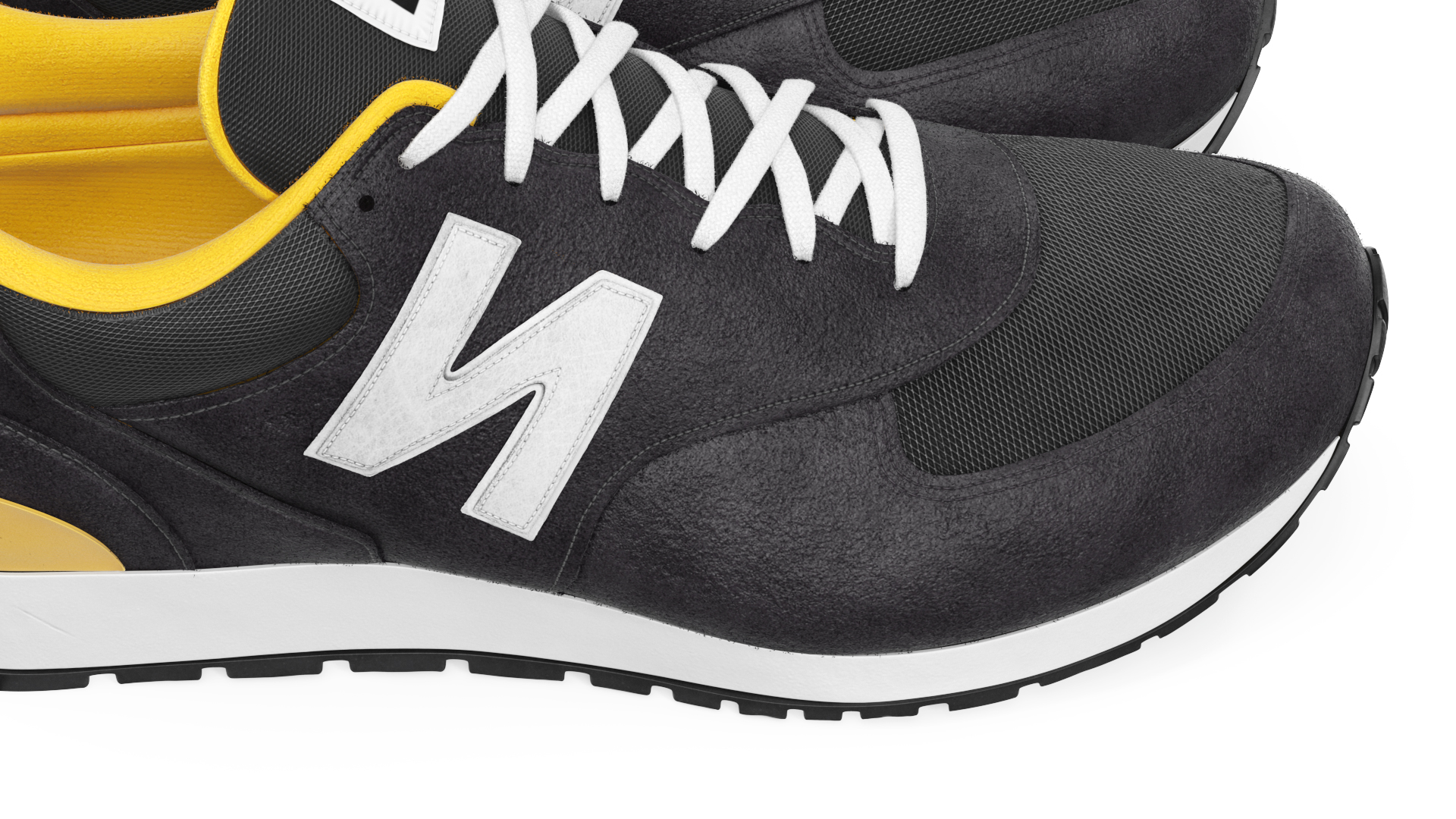 3D model New Balance Black Core Sneakers Fur