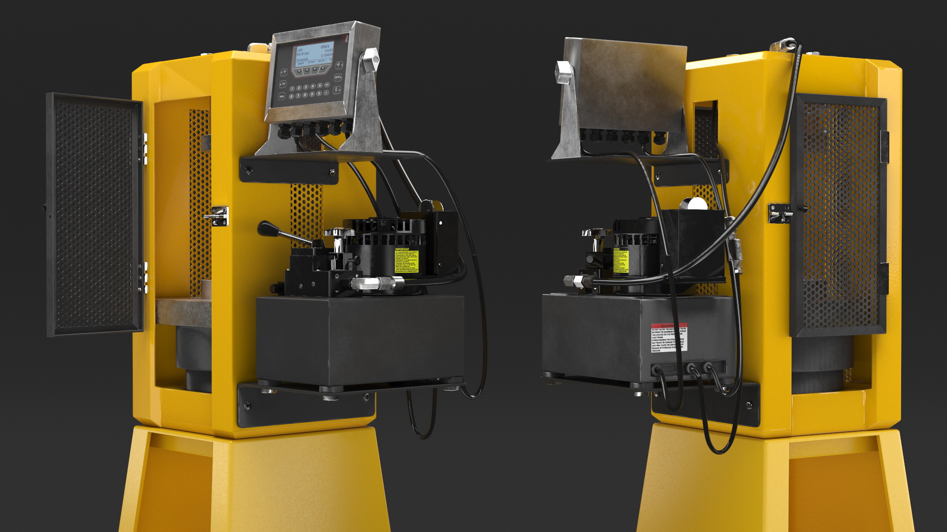 Concrete Hydraulic Press Machine Engineering Control Yellow 3D model