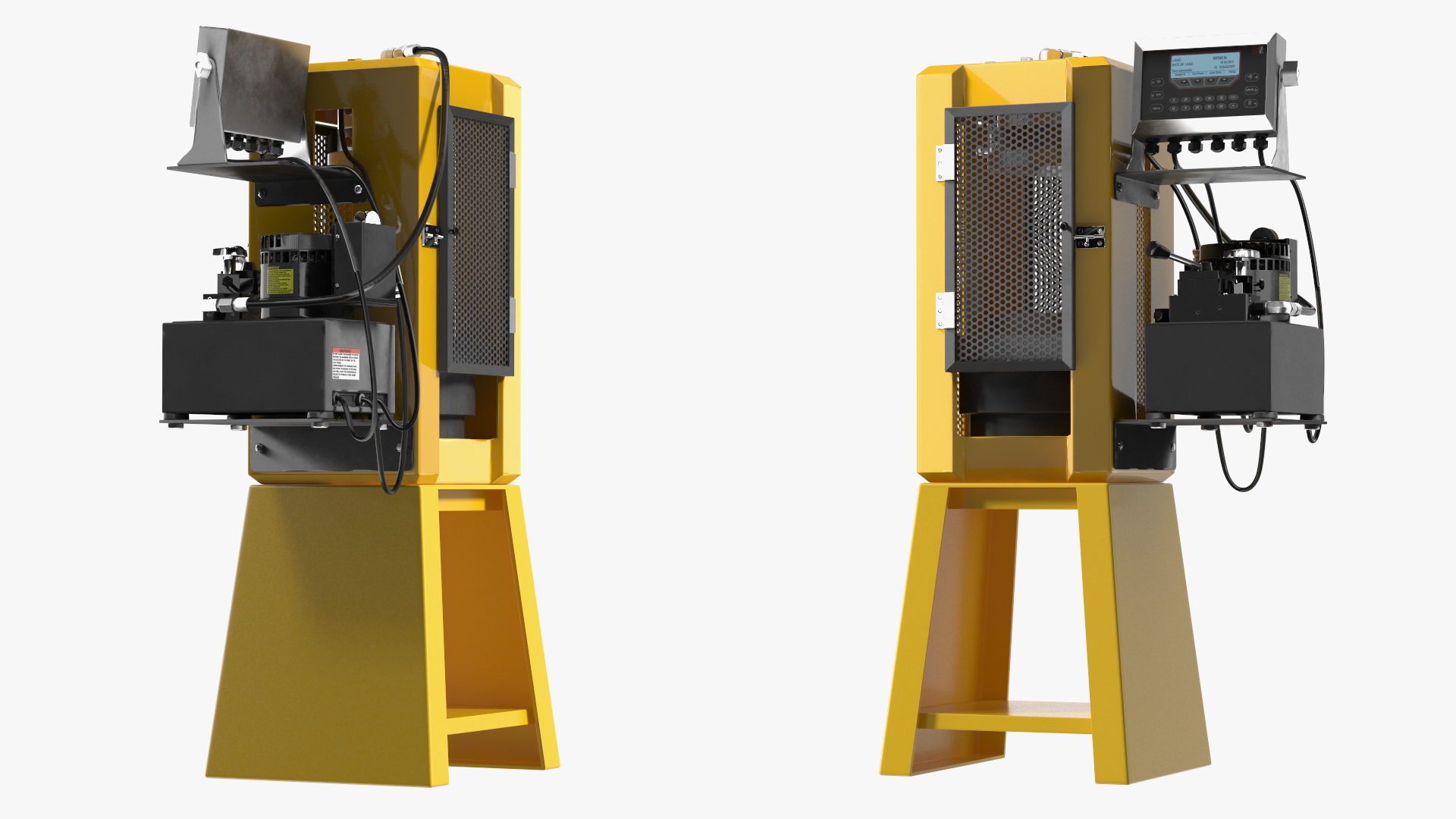 Concrete Hydraulic Press Machine Engineering Control Yellow 3D model