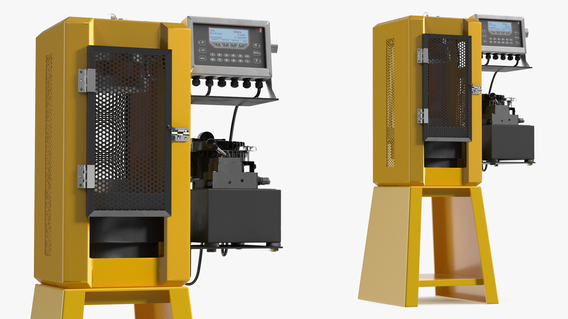 Concrete Hydraulic Press Machine Engineering Control Yellow 3D model