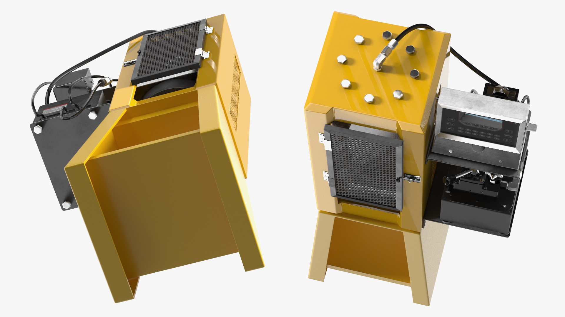 Concrete Hydraulic Press Machine Engineering Control Yellow 3D model