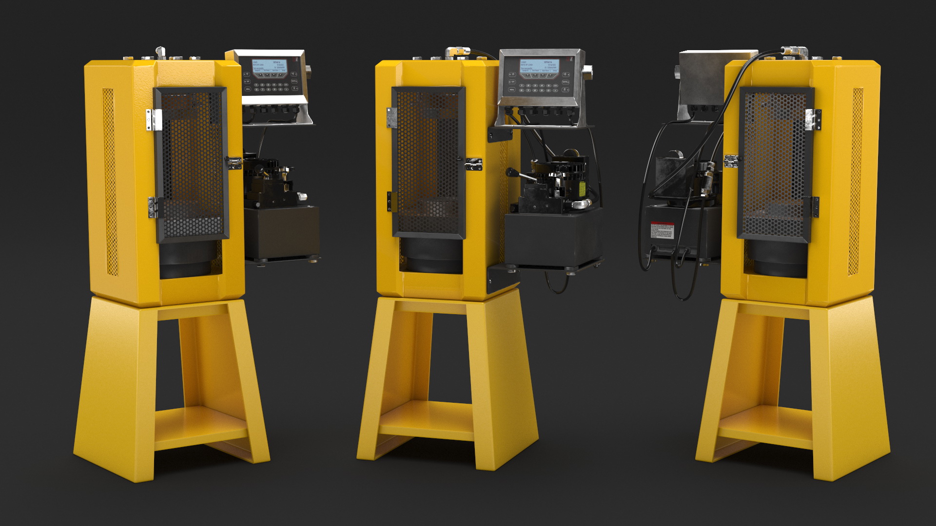 Concrete Hydraulic Press Machine Engineering Control Yellow 3D model