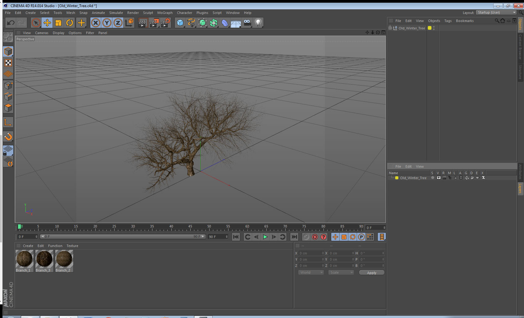 3D model Old Winter Tree