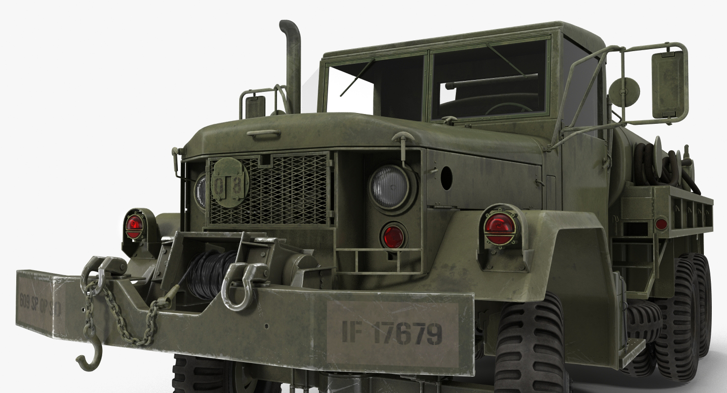 US Army Fuel Tank Truck m49 Rigged 3D model