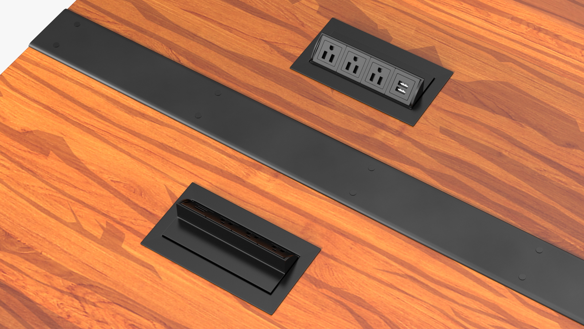 Conference Table with Power Outlets Set 3D model