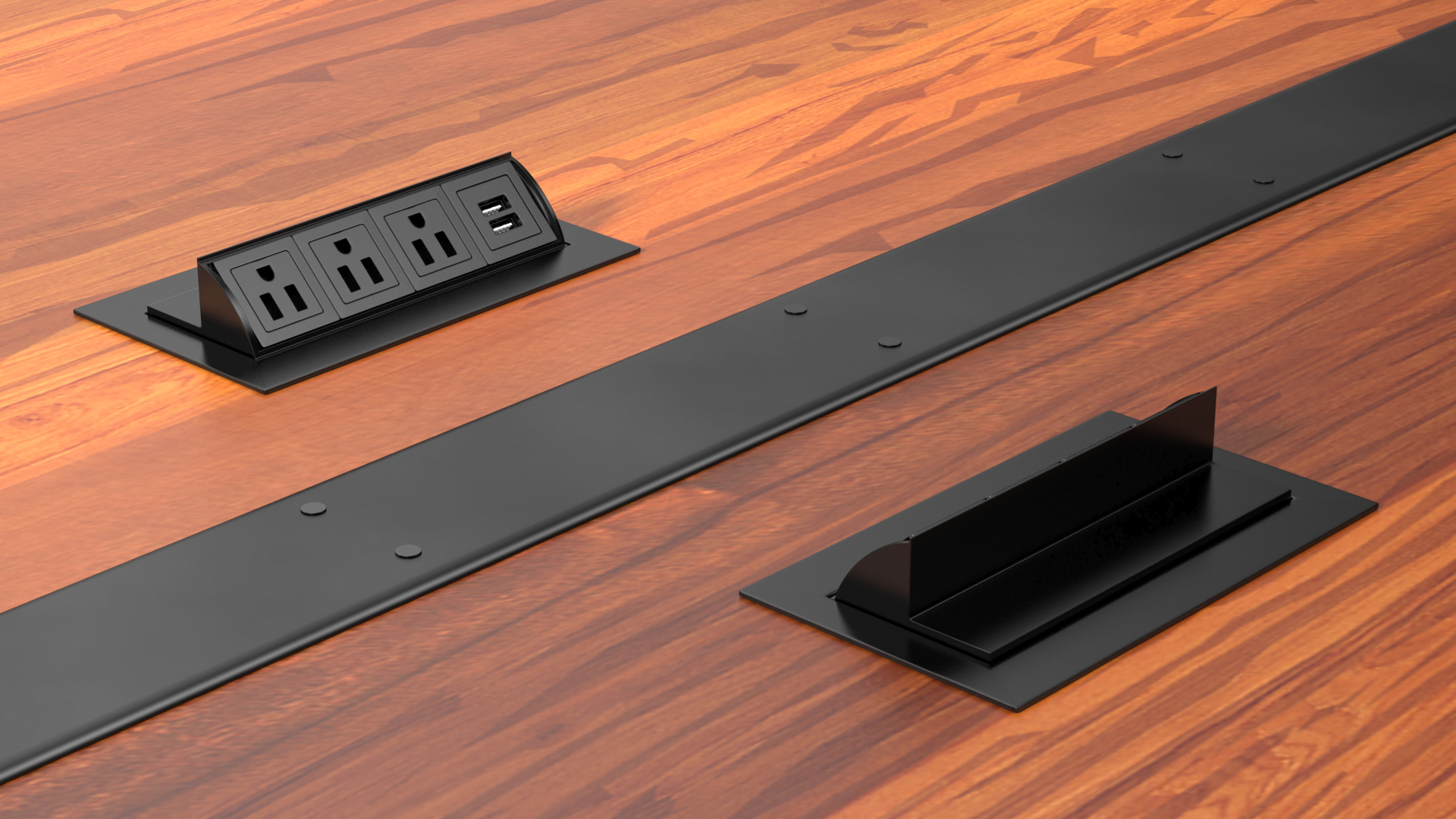 Conference Table with Power Outlets Set 3D model